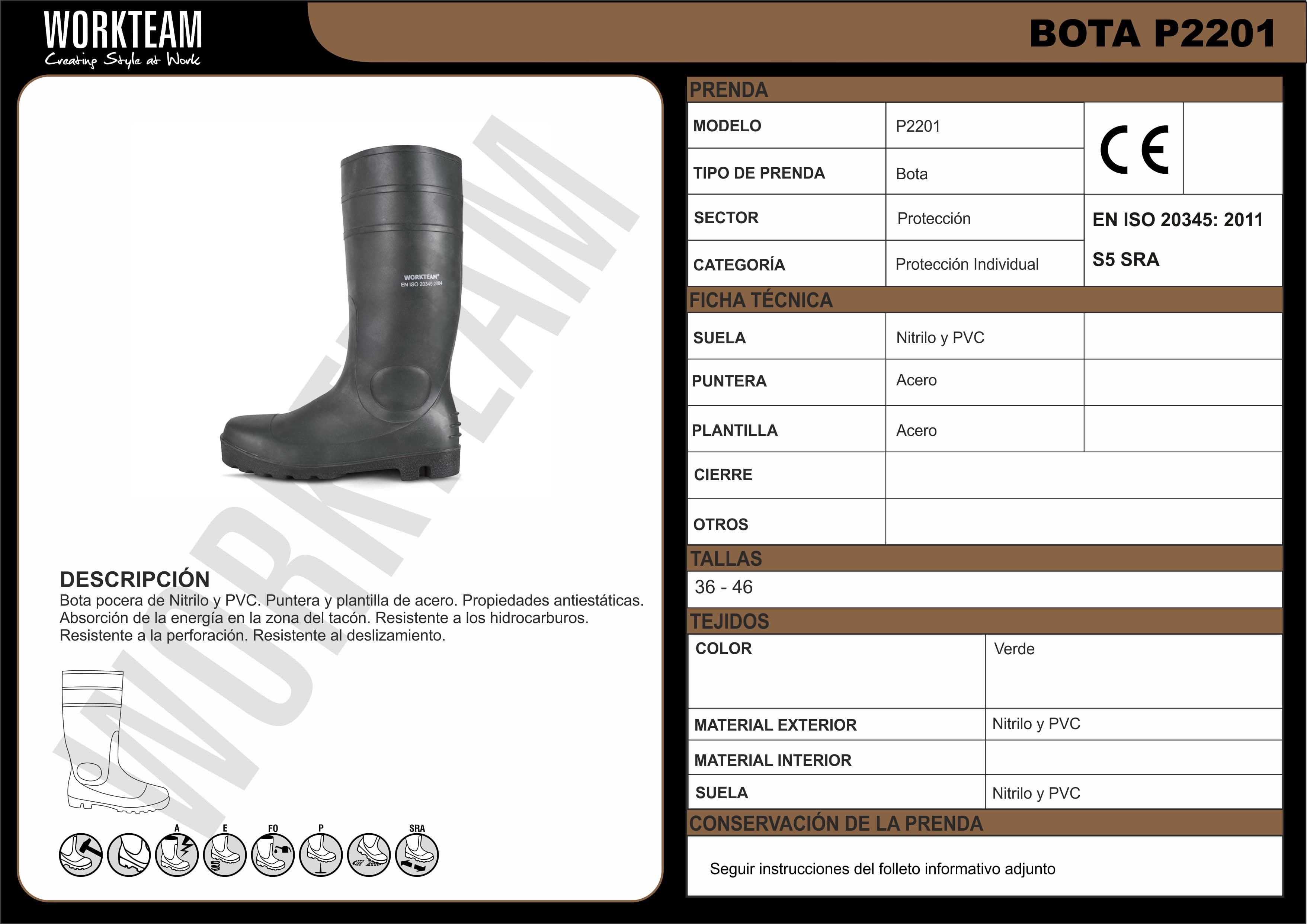 ficha tecnica WorkTeam P2201